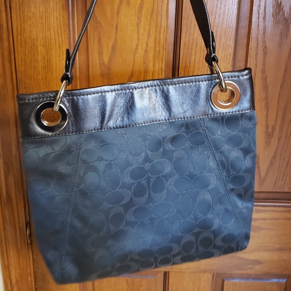 Dark gray blue Coach purse - Picture 2 of 3